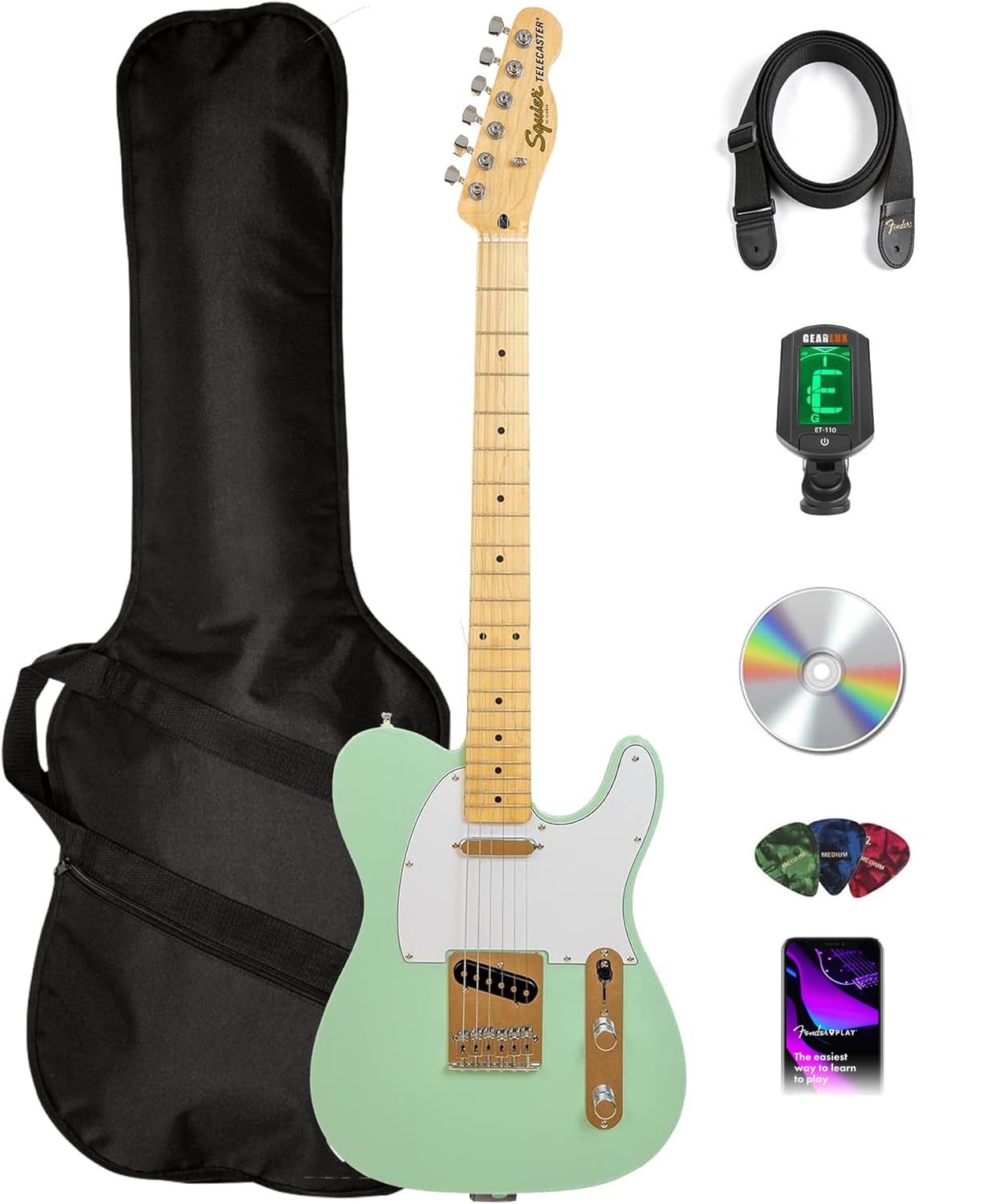 Amazon.com: Fender Affinity Series Telecaster - Surf Green Bundle